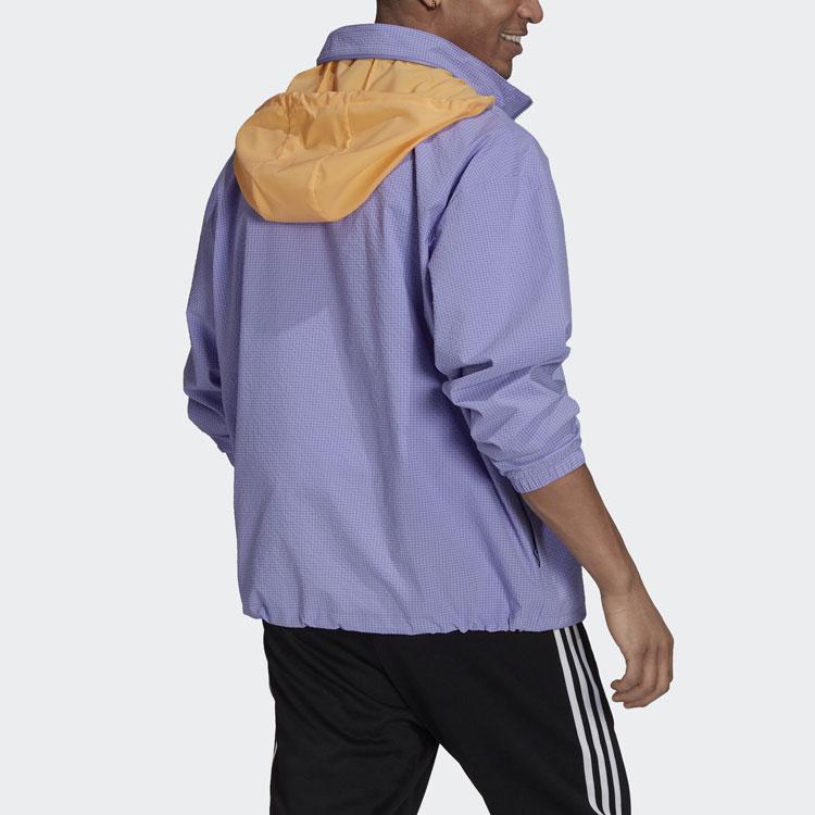 Adidas Оригинальная повседневная спортивная куртка с капюшоном и молнией в четверть трилистника, мужские топы, светло-фиолетовые HB1822