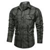 Men 'S Casual Shirt Autumn Cotton Plaid Long Sleeve Shirt Work Dress Large