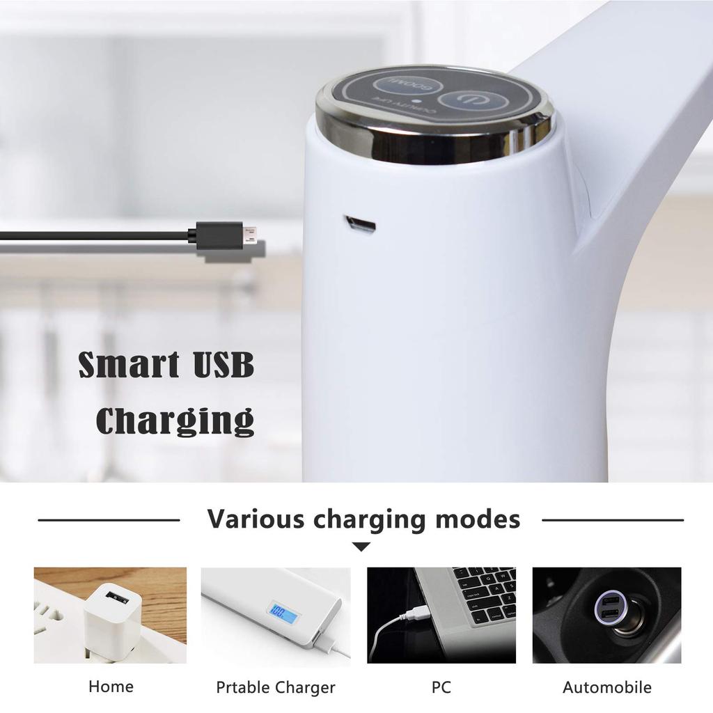 Портативная USB-помпа-поилка для воды 2 режима Eco-boo Портативный диспенсер для воды из бутылки Для дома, офиса, кемпинга