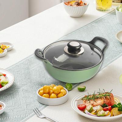 Чугунная эмалированная кастрюля Компактная переносная кастрюля для кухни Пикника Кемпинга