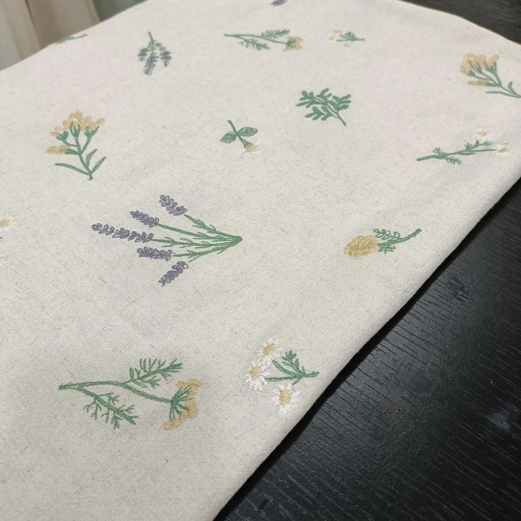 Luxury Thick Embroidery Cotton Linen Flower Tablecloth for Home Dining Coffee Wedding Party Kitchen Table Decor