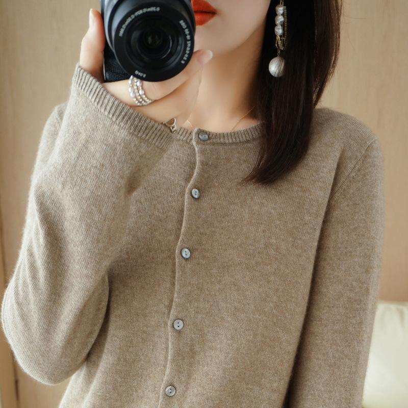 INDFS Женская мода Повседневный Осень Зима Однотонный Принт Длинный Рукав О-Образным Вырезом Свитера