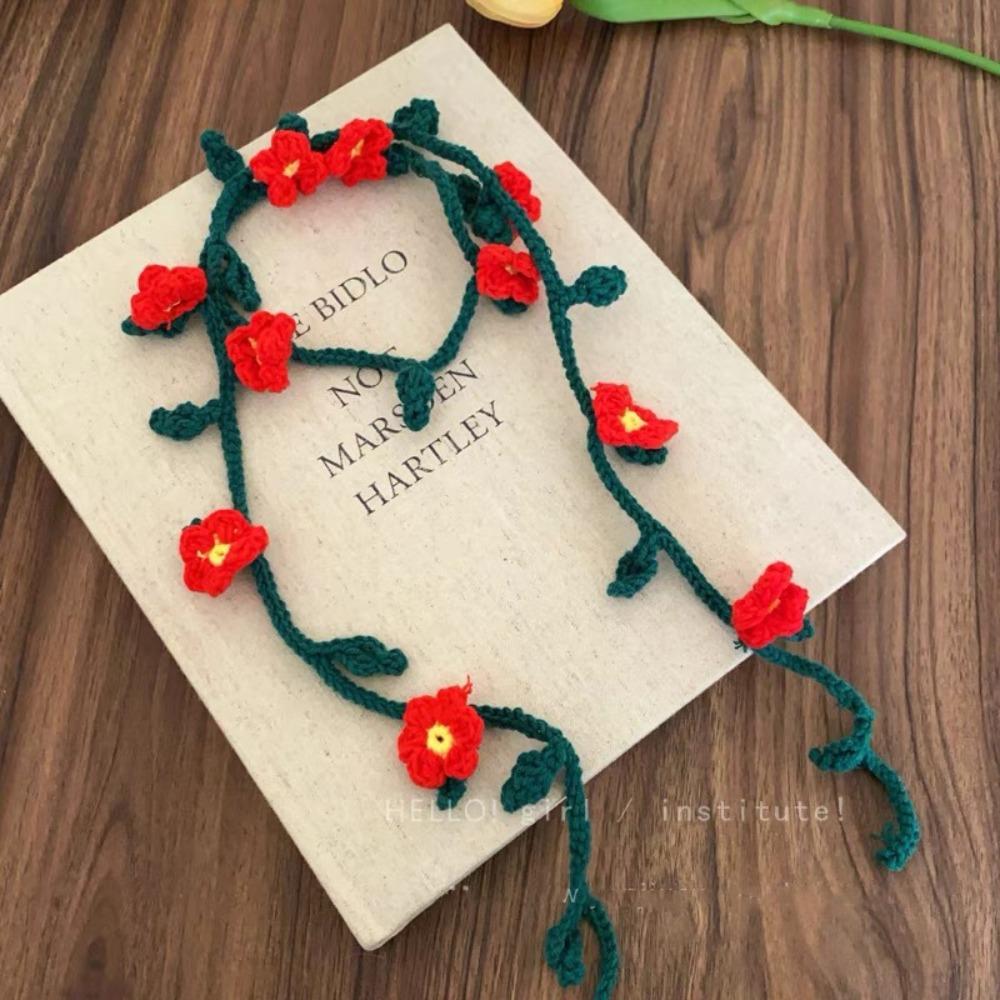 Тонкая вязаная повязка на голову ручной работы, вязаная крючком шаль с розой, повседневный вязаный шарф, женская