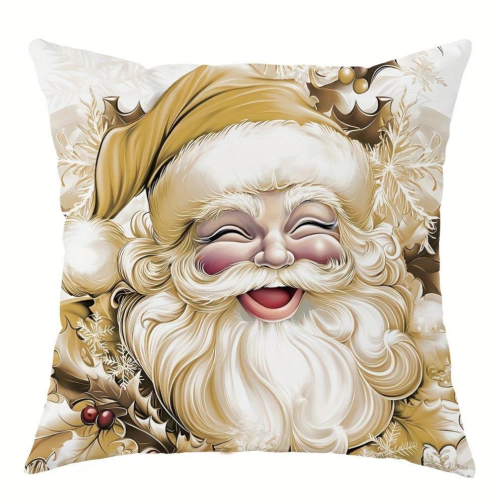 Рождественская декоративная наволочка Новогодний подарок гирлянда Санта Клауса узор Снеговика украшение для дома комнаты чехол для диванной подушки
