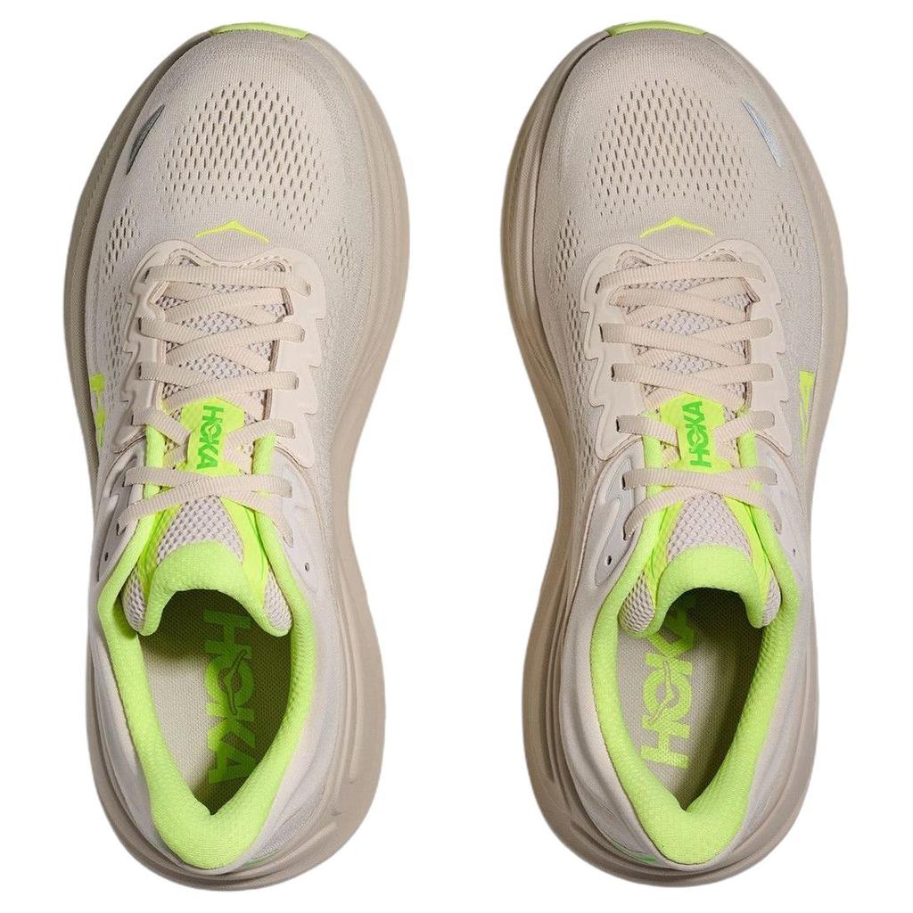 HOKA One One Bondi 9 Устойчивые к истиранию Дышащие Поддерживающие Упругие Повседневные Беговые Кроссовки Мужские Бежевые Широкая Посадка 1162013-GYZ