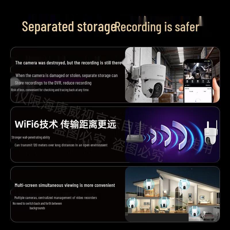 Hikvision 5MP 3K Wireless Outdoor PTZ Security Camera with AI Human Tracking CN plug (adapter included)