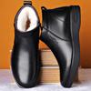 Men's Genuine Leather Snow Boots Winter  Middle-aged and Elderly Thermal Shoes Wool Fur Integrated Father Elderly Shoes