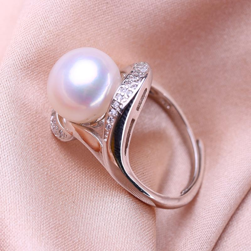 seniko Модное женское кольцо с пресноводным жемчугом и сверкающими кубическими цирконами