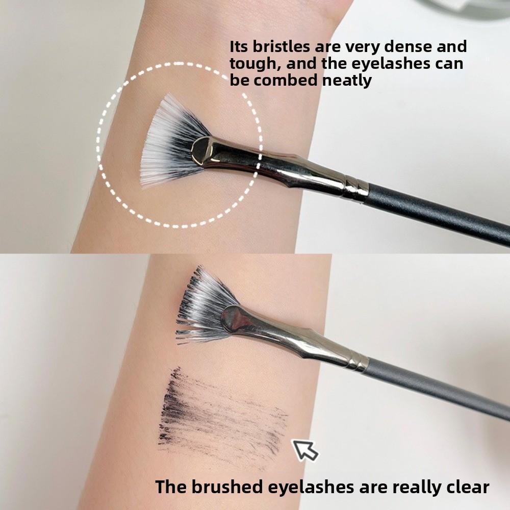 Angled 120° Folding Angle Scalloped Lash Brush Natural Effect Soft Bristles Mascara Fan Brush Professional Lash Separator Tool