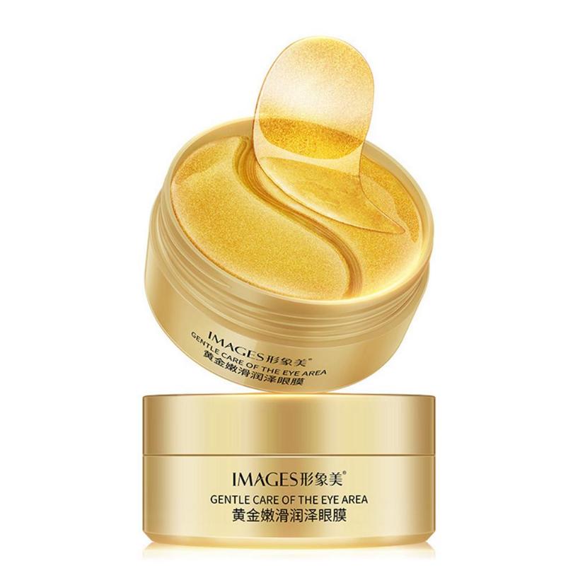 Изображения Уход за лицом Золотая кристаллическая коллагеновая маска для глаз Устранение темных кругов против морщин Увлажнение