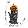 Resin Pumpkin Ghost Tree Stump Statue Halloween Decorations Halloween Figurines Garden Decors for Indoor Haunted House