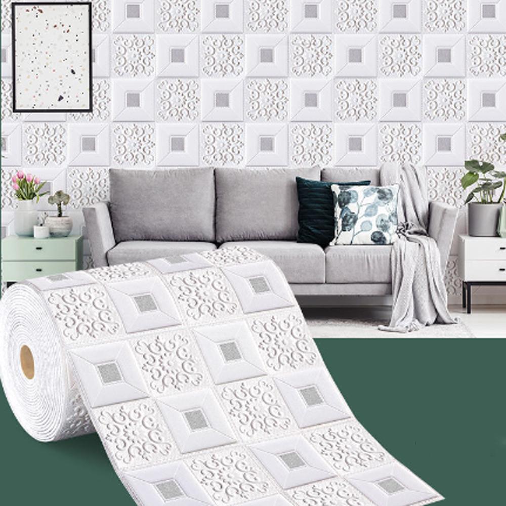 1-10 шт. 70 см x 1 м 3D Потолочный Высокое качество Наклейка на стену Самоклеящаяся Пенопанель Обои Спальня Домашнее украшение Водонепроницаемый