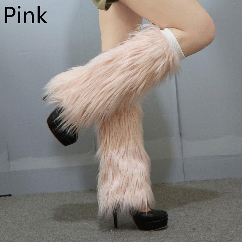 Женские гетры в стиле Лолиты Rave Fluffies из искусственного меха, согревающие гетры с рукавами для ног, зимние бахилы в стиле Харадзюку