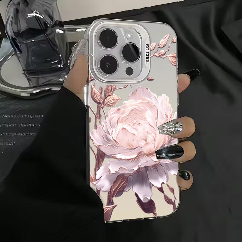 Gold Lotus Flower Electroplate Silver IMD Phone Case For Mi 14 13 12 13T 14T Pro 11 Lite NE Poco F6 X5 X6 M6 Pro 4G Cover