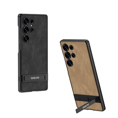 Чехол для мобильного телефона Samsung S25 Ultra Triumph Ультратонкий Чехол-подставка из матовой кожи Противоударный кожаный чехол Модный и простой Мужской и женский