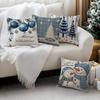 Blue Christmas Cushion Pillowcase Printed Polyester 45X45Cm Throw Pillowcover Decorative Sofa Cushion Pillowslip Home Decor