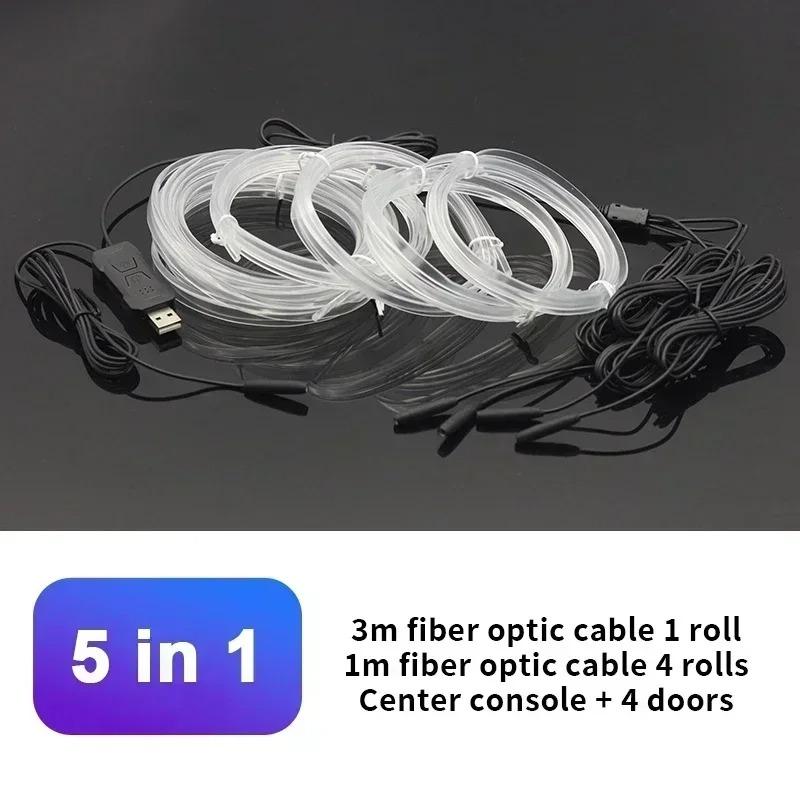 1/2/3/4/5/6 в 1 Освещение салона автомобиля RGB Голосовое управление Холодные световые полосы Неоновый декоративный свет