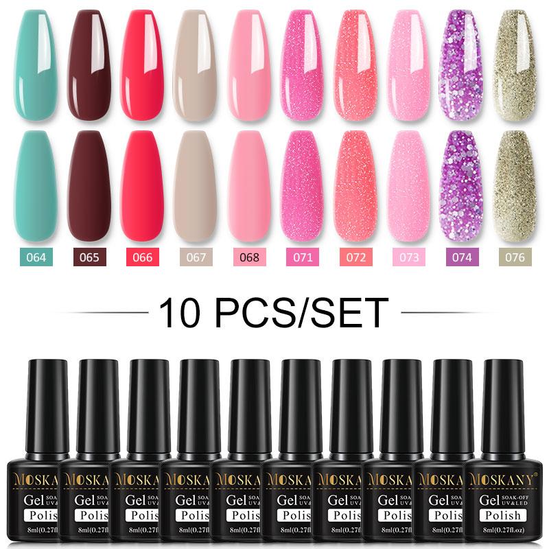10/20/30 цветов, набор гель-лаков для ногтей, набор гель-лаков для замачивания, маникюр, полупостоянные гибридные лаки, основа и верхний дизайн ногтей