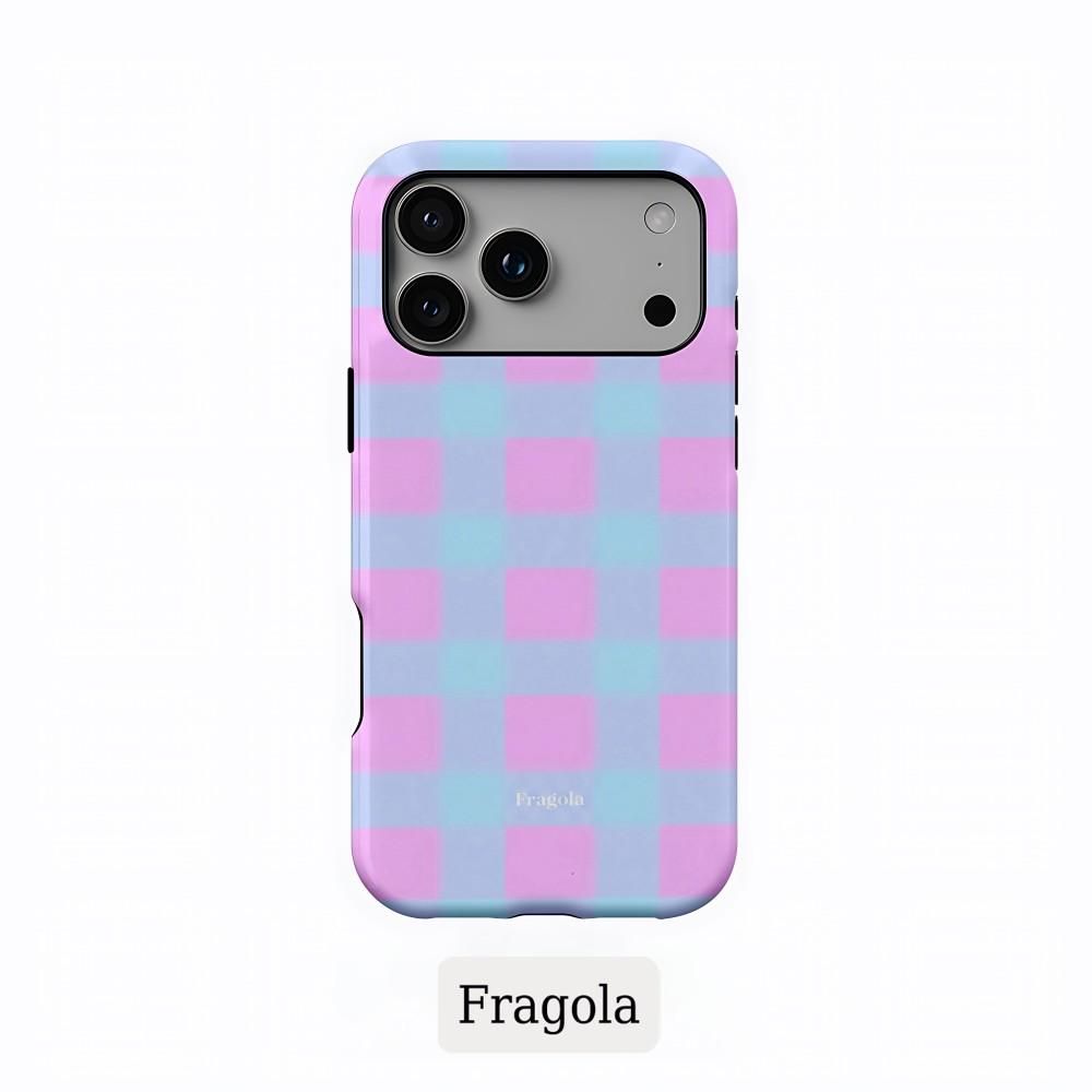 Чехол для телефона iPhone 17 16 15 14 13 12 11 X XS XR Air Pro Max Plus Роскошный Clmj Fragola Цветные решетки Двухслойная задняя крышка