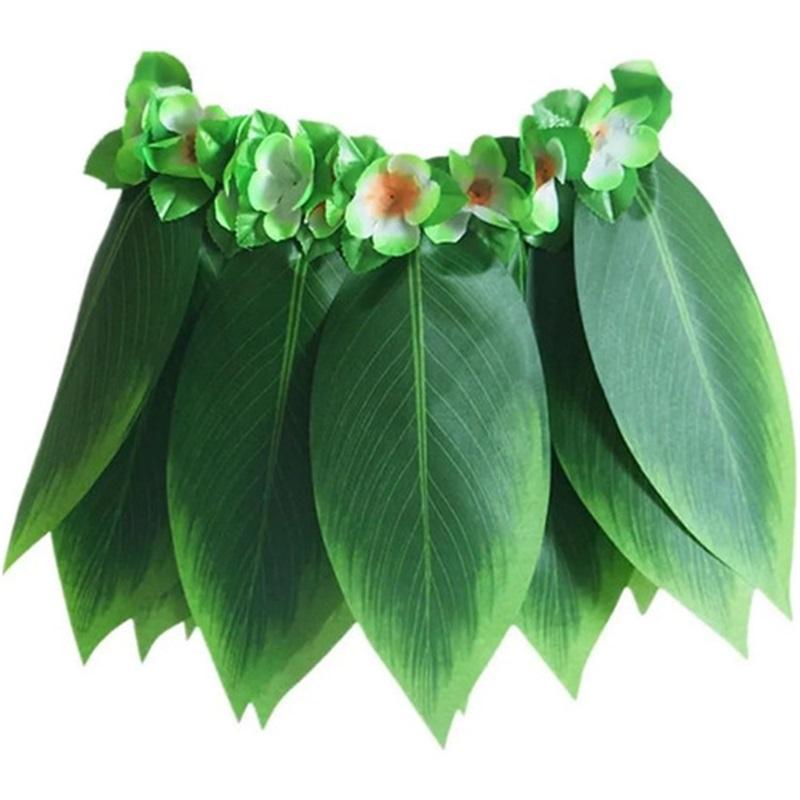 6-piece Hawaiian Costume Set, Plastic Skirt For Beach Cost