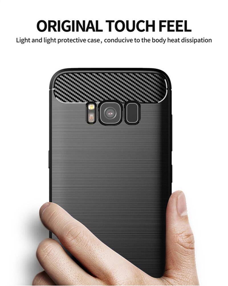 Роскошный чехол из углеродного волокна для Samsung Galaxy S8 S8+ plus, противоударный чехол-накладка из силикона с защитой от царапин