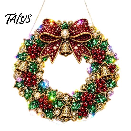 Набор для рукоделия к праздникам для взрослых, DIY, акриловый, с искусственным жемчугом, рождественский, подвесной набор для творчества, светящийся венок, 3D-бусины, набор для домашнего декора с LED