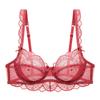 European American Sexy Lingerie: Transparent Plus Size Ultra-Thin No Sponge Lace Bra - Minimizes Large Bust, Anti-Sagging