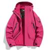 3-In-1 Men's Hooded Tooling Jacket Jacket Men's and Women's Windproof Outdoor Removable Mountaineering Jacket