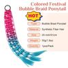 with Hair Tie Kids Bubble Ponytail Extension 20" Ombre Crazy Hair Day Accessories