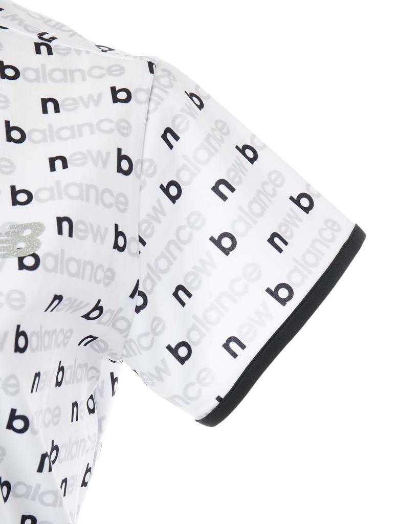 Футболка-поло с коротким рукавом для гольфа 2 [New Balance] женская (Эластичный/Принт с окантовкой) / 012-5168501 032_Белый [L]