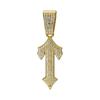 European-American Hip-Hop Style Cuban Necklace with Large Sword Alloy Full Diamond Pendant Trendy Men's Jewelry