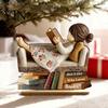 Bookish Home Office Decoration Woman Reading Book Wooden Plaque, Just A Girl/Boys Who Loves Statue for Exquisite Three Dimensional Wood Decor