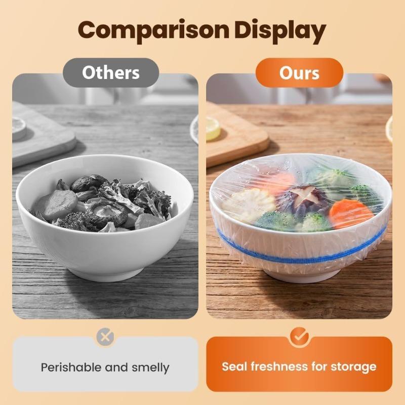 1000/100 шт. Одноразовая пищевая пленка Кухонные пакеты для хранения продуктов для мисок Эластичная пластиковая крышка для тарелок Вакуумные пакеты