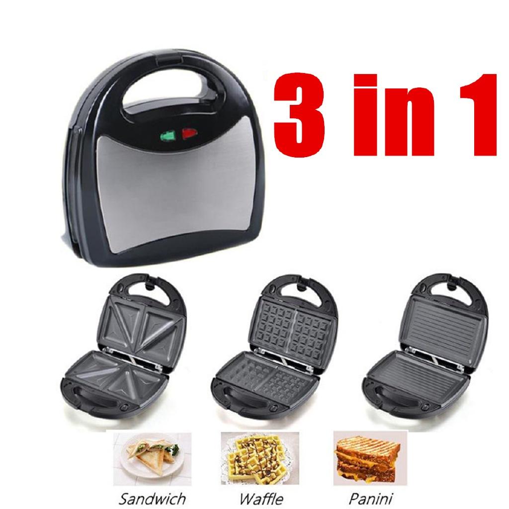 3in1 Non-stick Griddle Egg Cake Oven Breakfast Maker Waffles Maker Sandwich/Panini/ Waffle/ BBQ/Pizza/ Pancake Machine