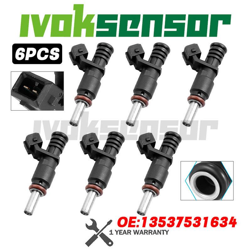 6pcs New Fuel Injectors For BMW 128i 328i X3 X 5 Z4 525i 2.0L 2.5L 3.0L 2006-2012 7531634 13537531634 FJ748 1353753163