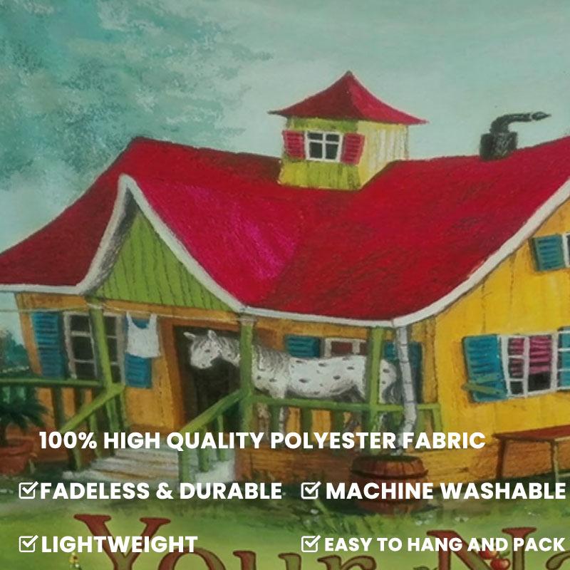 Pippi Longstocking Custom Name Wall Tapestry Aesthetic Wall Hanging Printed Fabric Blanket Decorative Tapestries for Bedroom Living Room Home Decor