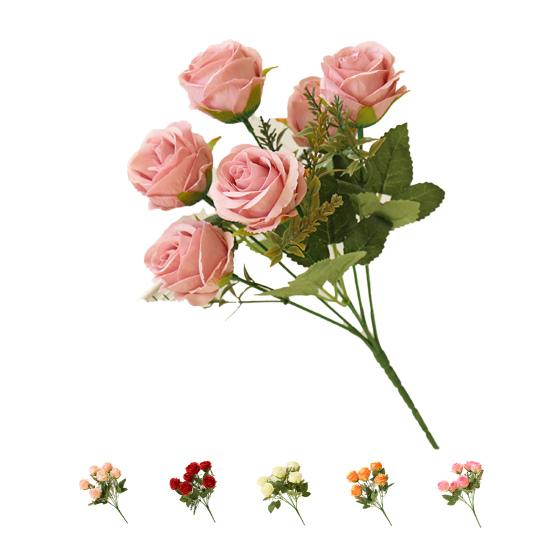 1 Bunch Simulation Flower Wide Application Handmade Faux Silk Unique Fine Texture Artificial Rose Decor for Bedroom