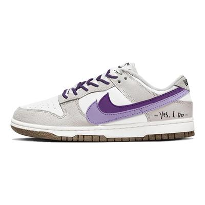 Кроссовки Dunk из овчины, нескользящие, низкие, для скейтбординга, унисекс, белый/серый/фиолетовый, DO9457-100(КомандаY-)