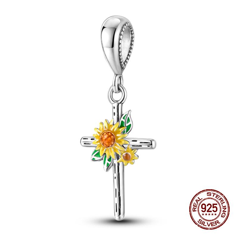 925 Sterling Silver Butterfly Tulip Iris Flower Charms Beads Fit 925 Original Bracelets Fine DIY Valentine Jewelry Gifts