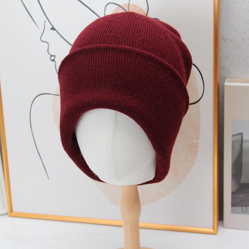 Autumn and winter couple stacking hats men's and women's knitted cold hats loose versatile ear protectors thermal hats casual wool hats