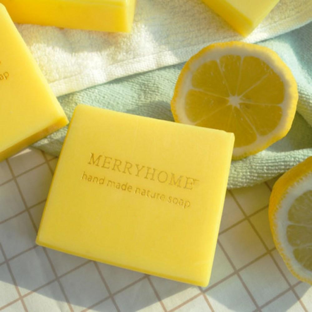 Merry Home Fresh Lemon Natural Soap Homemade Millet Acne Removal 110g, 1 Piece