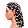 Mesh Hair Net Polyester Knit Snoods Crocheted Sleep Cap with Faux Pearls Decoration Fashionable Head Cover for Women