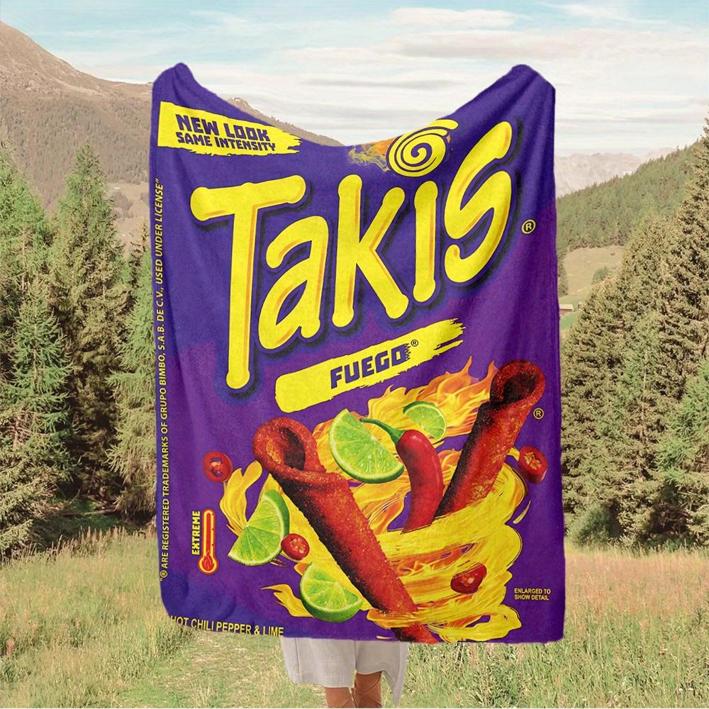 1pc Takis, Fuego, Lime Digital Printed Flannel Blanket, Super Soft Plush Fleece Bed Cover, Multipurpose Four Season Blanket for Sofa, Bed, O