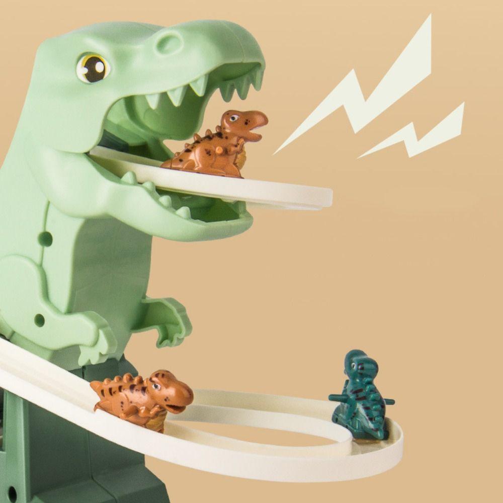 Music Dinosaurs Climbing Slide Plastic Cement Electric Slide Track Toy Car Girls
