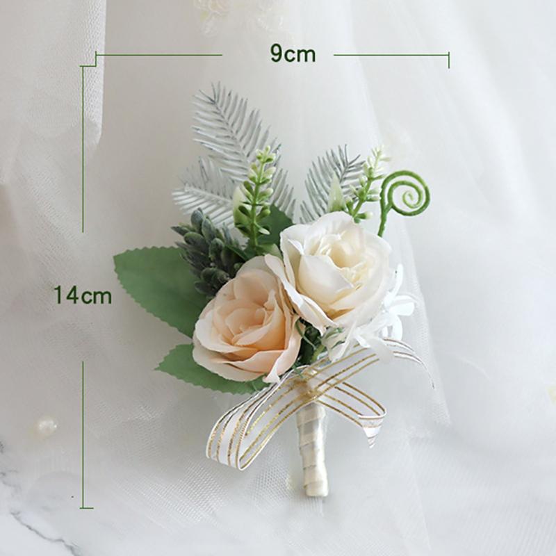 2 шт. искусственный корсаж на запястье Цветочный набор Свадебные цветы Аксессуары для женихов Свадебные женихи
