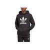 Adidas Originals Trefoil Logo Print Hoodie With Front Pocket And Drawstring Men Hoodie Black IA4883