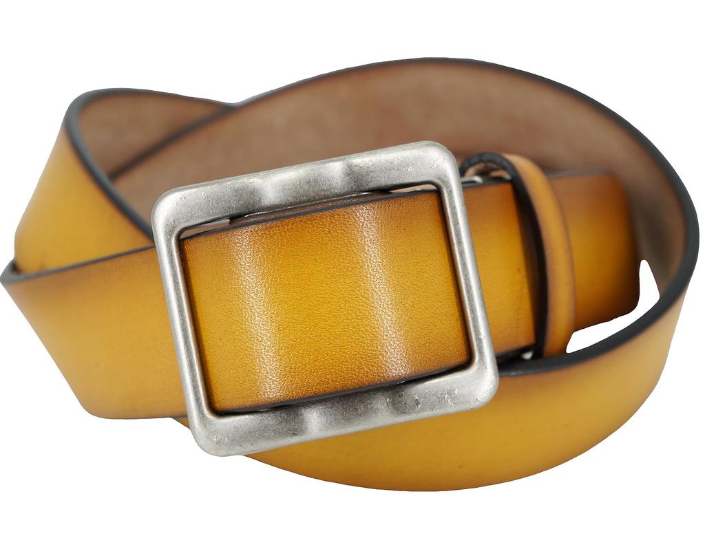 Yellow Tochigi Leather Belt for Genuine Made In Natural Cowhide Stepless Suitable for and Plus Made In Product Men, Leather, Japan, Leather, Holeless,