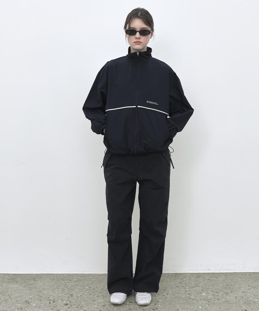 SO IR Ribbon Wide Carco Pants - Black