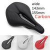 Full Carbon Fiber + Leather Seat Cushion Road Bike Mountain Bike Saddle EVA Filled Bike Seat Bag