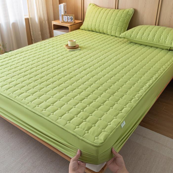 «Приятная для кожи однотонная стеганая простыня из хлопка с начесом и защитой Simmons»